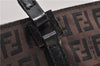 Authentic FENDI Zucchino Shoulder Hand Bag Canvas Leather Brown 9608F