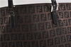 Authentic FENDI Zucchino Shoulder Hand Bag Canvas Leather Brown 9608F