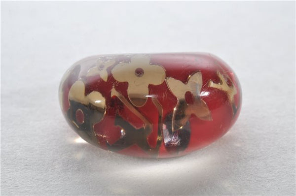 Authentic Louis Vuitton Berg Uncle John Ring Size 7 Red Clear M65776 LV 9610E