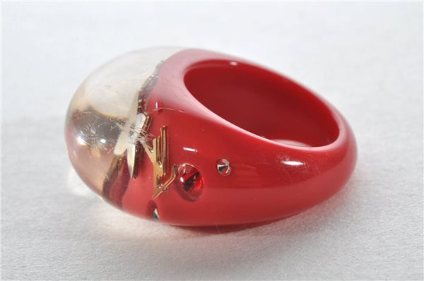 Authentic Louis Vuitton Berg Uncle John Ring Size 7 Red Clear M65776 LV 9610E