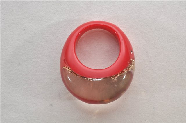 Authentic Louis Vuitton Berg Uncle John Ring Size 7 Red Clear M65776 LV 9610E