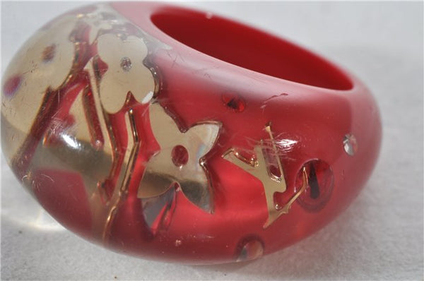Authentic Louis Vuitton Berg Uncle John Ring Size 7 Red Clear M65776 LV 9610E
