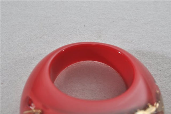 Authentic Louis Vuitton Berg Uncle John Ring Size 7 Red Clear M65776 LV 9610E