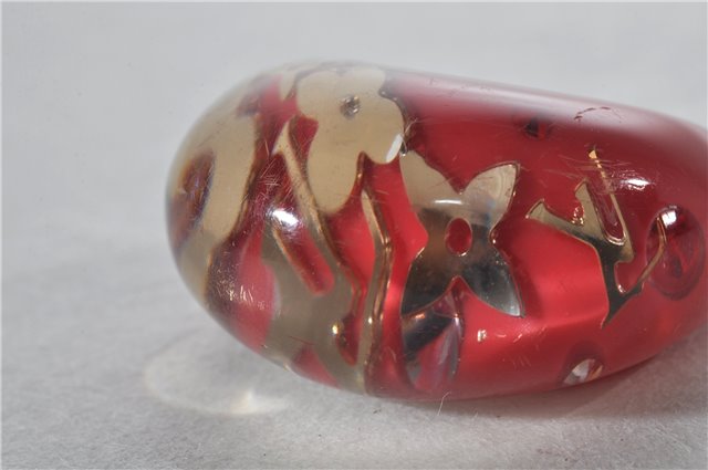 Authentic Louis Vuitton Berg Uncle John Ring Size 7 Red Clear M65776 LV 9610E