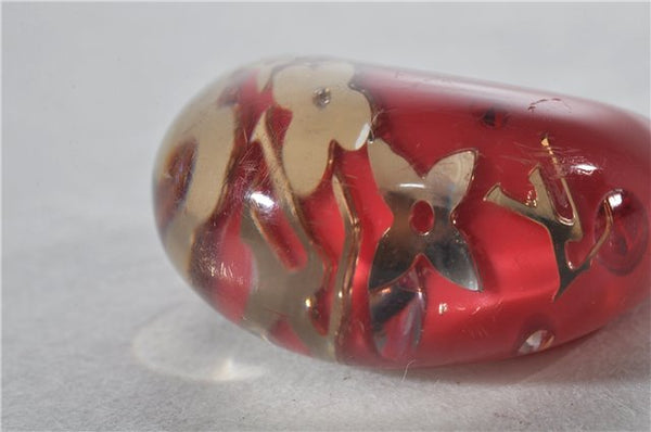 Authentic Louis Vuitton Berg Uncle John Ring Size 7 Red Clear M65776 LV 9610E