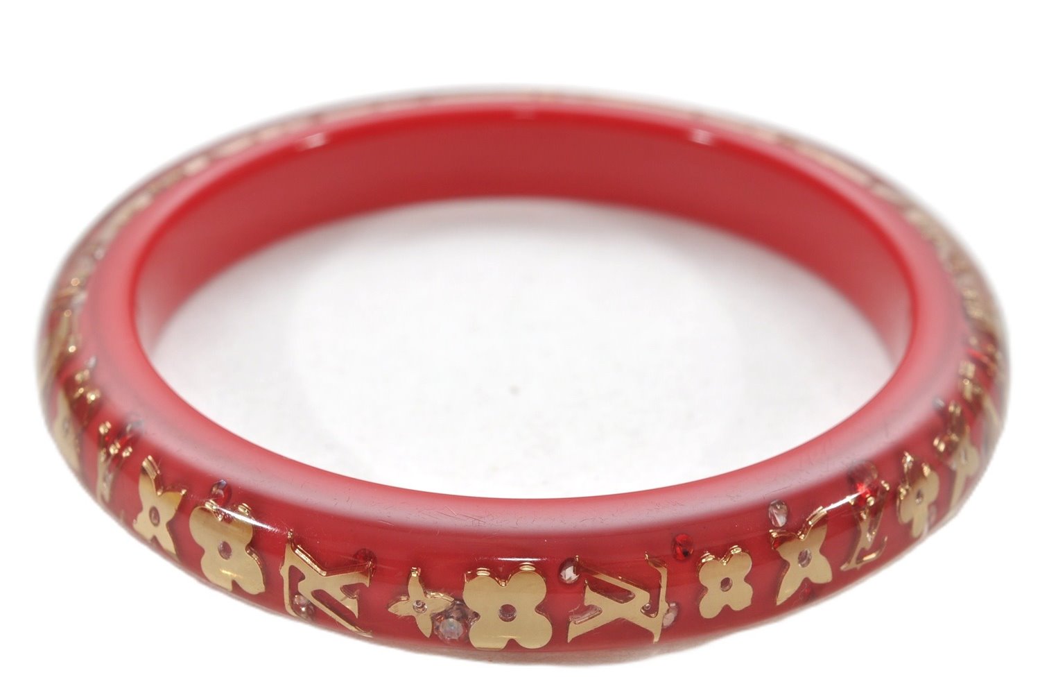 Authentic Louis Vuitton Uncle John TPM Bangle Bracelet Red LV 9611E