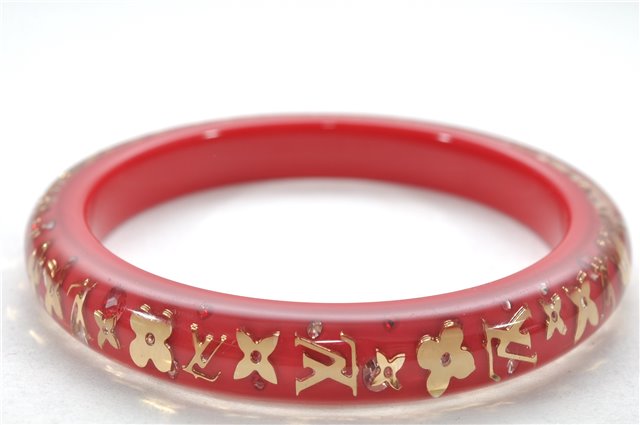 Authentic Louis Vuitton Uncle John TPM Bangle Bracelet Red LV 9611E