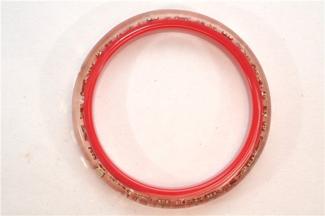 Authentic Louis Vuitton Uncle John TPM Bangle Bracelet Red LV 9611E