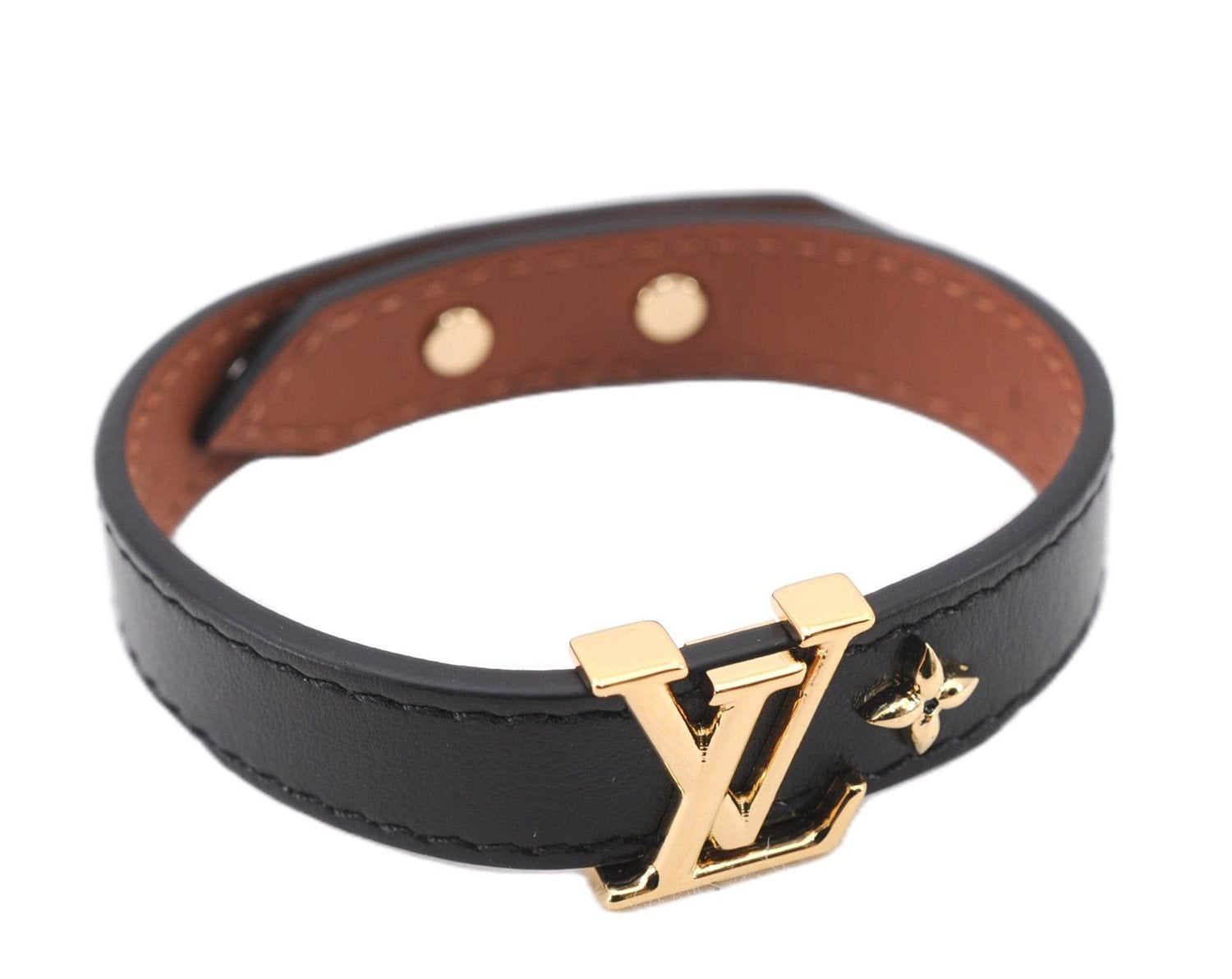 Authentic Louis Vuitton Bracelet LV Iconic Size 19 Black M8085E LV 9613E