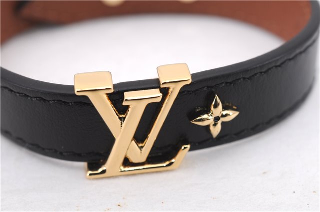 Authentic Louis Vuitton Bracelet LV Iconic Size 19 Black M8085E LV 9613E