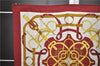 Authentic HERMES Carre 90 Scarf "Eperon d'or" Silk Bordeaux Red 9614D