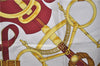 Authentic HERMES Carre 90 Scarf "Eperon d'or" Silk Bordeaux Red 9614D