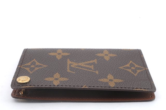 Auth Louis Vuitton Monogram Porte Cartes Credit Pression M60937 Card Case 9616C