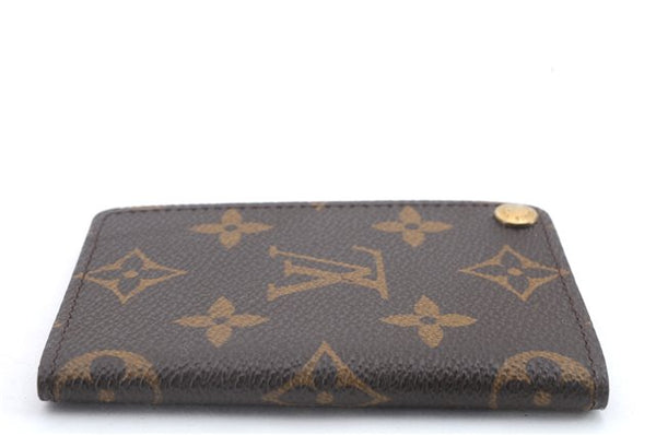 Auth Louis Vuitton Monogram Porte Cartes Credit Pression M60937 Card Case 9616C