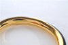 Authentic HERMES Vintage Leather Combination Bangle Bracelet Gold Black 9616E