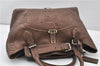 Authentic FENDI Selleria Villa Borghese Hand Tote Bag Purse Leather Brown 9619F