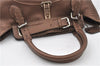 Authentic FENDI Selleria Villa Borghese Hand Tote Bag Purse Leather Brown 9619F