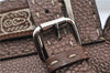 Authentic FENDI Selleria Villa Borghese Hand Tote Bag Purse Leather Brown 9619F