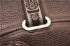 Authentic FENDI Selleria Villa Borghese Hand Tote Bag Purse Leather Brown 9619F