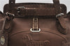 Authentic FENDI Selleria Villa Borghese Hand Tote Bag Purse Leather Brown 9619F