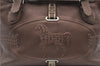 Authentic FENDI Selleria Villa Borghese Hand Tote Bag Purse Leather Brown 9619F
