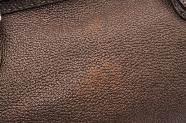 Authentic FENDI Selleria Villa Borghese Hand Tote Bag Purse Leather Brown 9619F