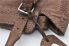 Authentic FENDI Selleria Villa Borghese Hand Tote Bag Purse Leather Brown 9619F