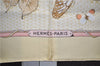 Authentic HERMES Carre 90 Scarf "FARANDOLE" Silk Beige 9620D