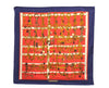 Authentic HERMES Carre 90 Scarf "MORS&FILETS" Silk Navy 9625D