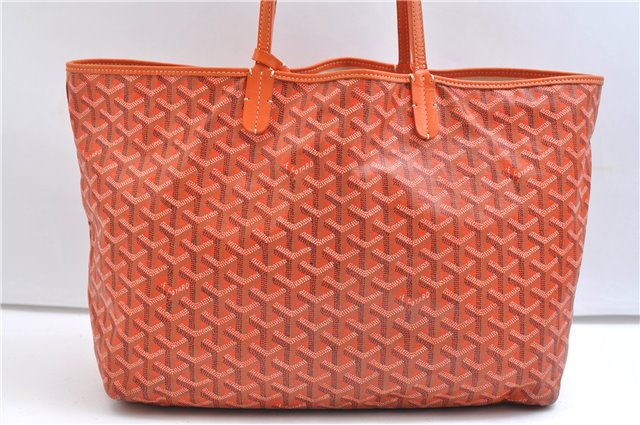 Authentic Goyard Saint Louis PM Shoulder Tote Bag PVC Leather Orange 9626E