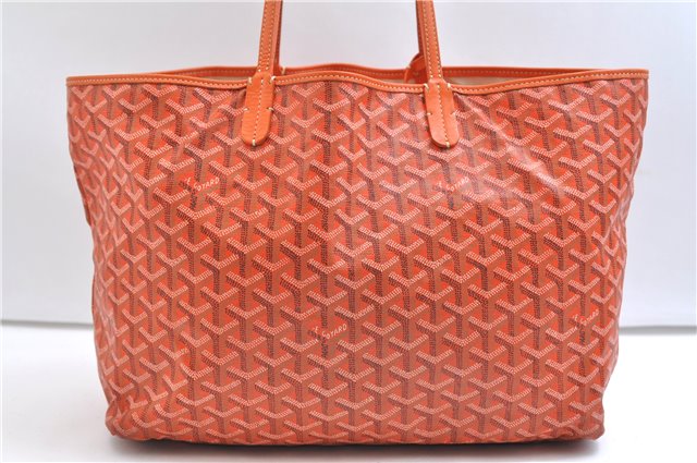 Authentic Goyard Saint Louis PM Shoulder Tote Bag PVC Leather Orange 9626E