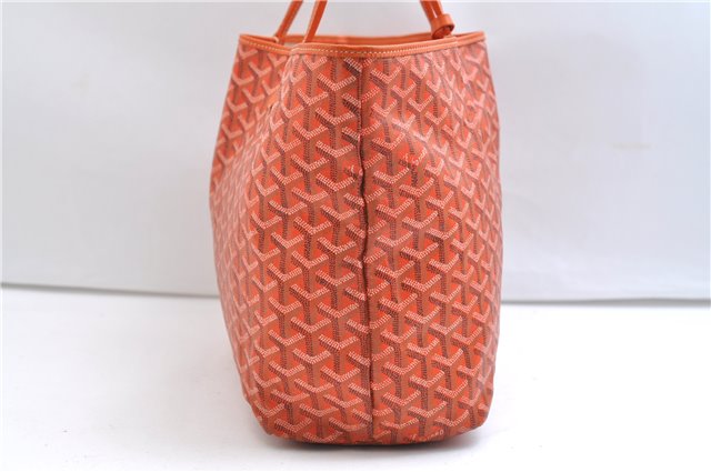 Authentic Goyard Saint Louis PM Shoulder Tote Bag PVC Leather Orange 9626E