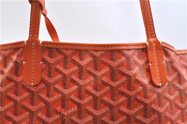 Authentic Goyard Saint Louis PM Shoulder Tote Bag PVC Leather Orange 9626E