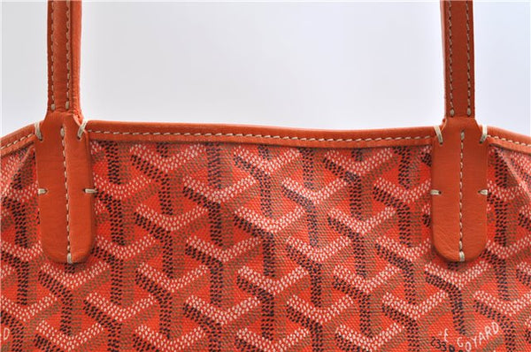 Authentic Goyard Saint Louis PM Shoulder Tote Bag PVC Leather Orange 9626E