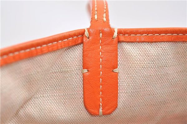 Authentic Goyard Saint Louis PM Shoulder Tote Bag PVC Leather Orange 9626E