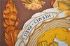 Authentic HERMES Carre 90 Scarf "COUVEE D'HERMES" Silk Brown 9628D