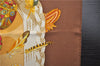 Authentic HERMES Carre 90 Scarf "COUVEE D'HERMES" Silk Brown 9628D