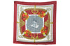 Authentic HERMES Carre 90 Scarf "Versailles" Silk Red Bordeaux 9630D