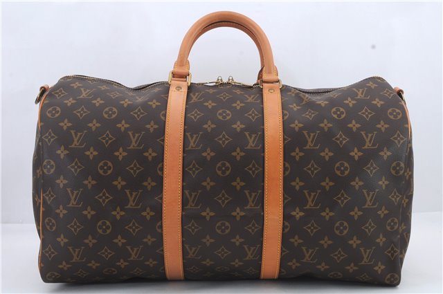 Auth Louis Vuitton Monogram Keepall Bandouliere 50 Boston Bag M41416 LV 9632C