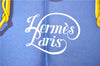 Authentic HERMES Carre 90 Scarf "CRANO MANAGE" Silk Blue 9632D