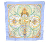 Authentic HERMES Carre 90 Scarf "AMAZONIA" Silk Light Blue 9632F