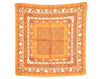 Auth HERMES Petit Carre 40 Scarf Handkerchief Plants Pattern Silk Orange 9633D