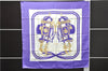 Authentic HERMES Carre 90 Scarf "BRIDES de GALA par" Silk Purple 9634D