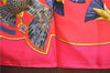 Authentic HERMES Carre 90 Scarf Scarab beetle Motif Silk Pink Gold 9635D