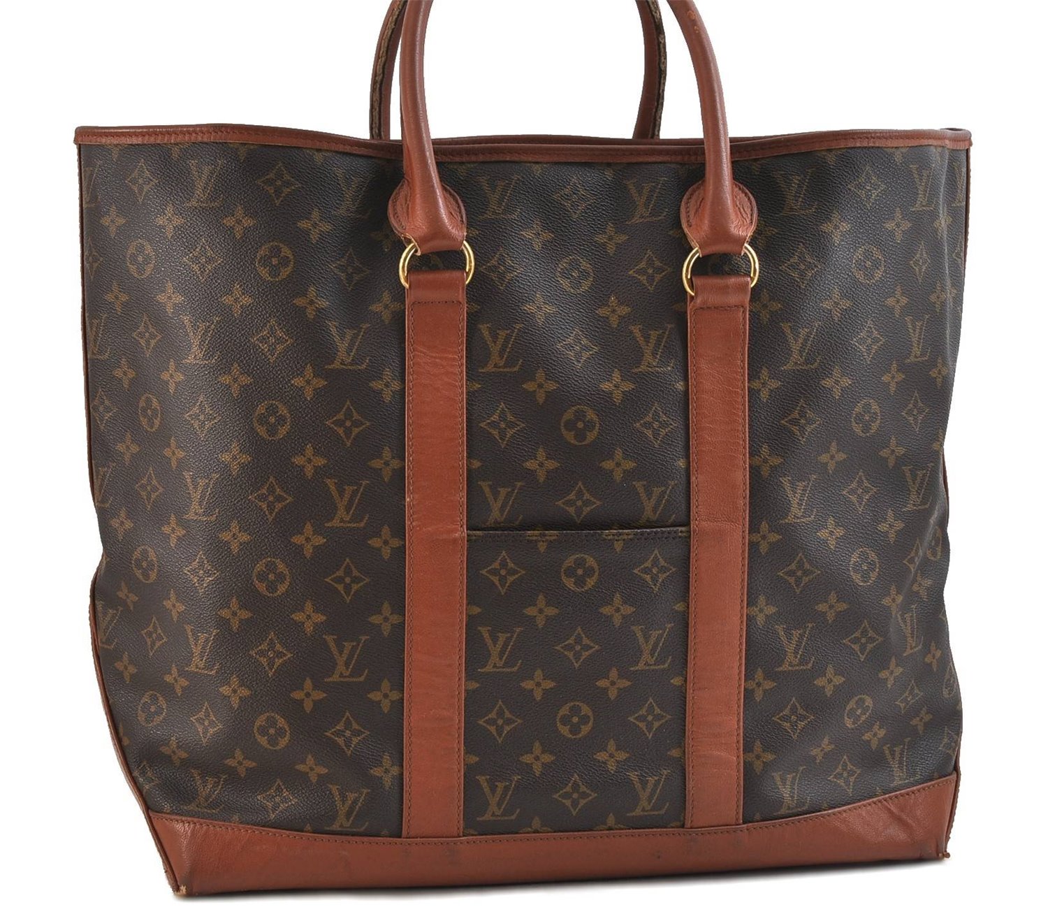 Auth Louis Vuitton Monogram Sac Weekend GM Vintage Tote Hand Bag M42420 LV 9636C
