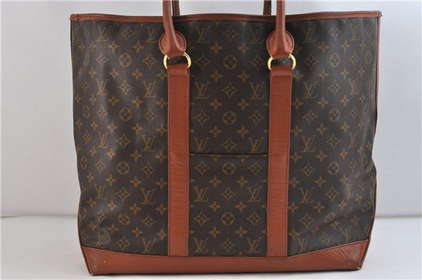 Auth Louis Vuitton Monogram Sac Weekend GM Vintage Tote Hand Bag M42420 LV 9636C