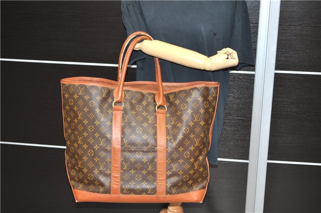 Auth Louis Vuitton Monogram Sac Weekend GM Vintage Tote Hand Bag M42420 LV 9636C