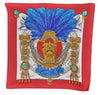 Authentic HERMES Pleats Scarf "MEXIQUE" Silk Red 9636E