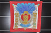 Authentic HERMES Pleats Scarf "MEXIQUE" Silk Red 9636E