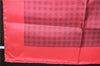 Authentic HERMES Petit Carre 40 Scarf Handkerchief Plaid Motif Silk Red 9638D